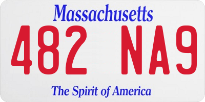 MA license plate 482NA9