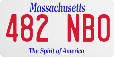 MA license plate 482NB0