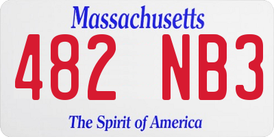 MA license plate 482NB3