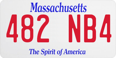 MA license plate 482NB4