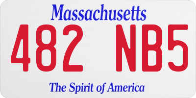 MA license plate 482NB5