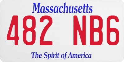 MA license plate 482NB6