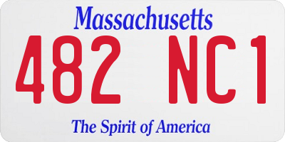 MA license plate 482NC1