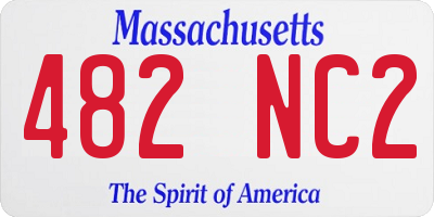 MA license plate 482NC2
