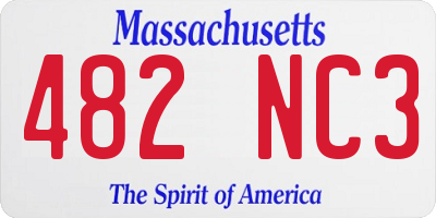MA license plate 482NC3