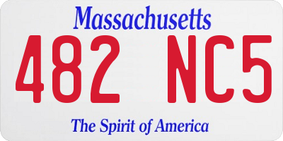 MA license plate 482NC5