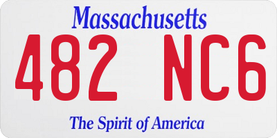 MA license plate 482NC6