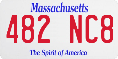 MA license plate 482NC8
