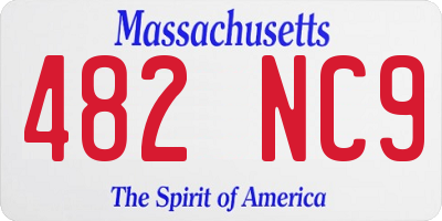 MA license plate 482NC9