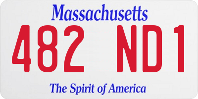 MA license plate 482ND1
