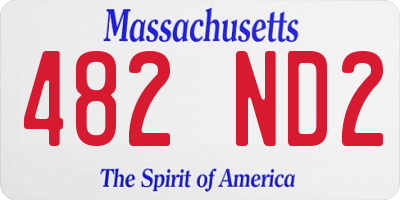 MA license plate 482ND2