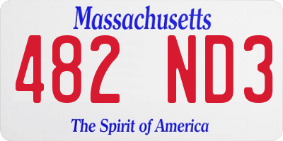 MA license plate 482ND3