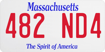 MA license plate 482ND4