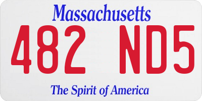 MA license plate 482ND5