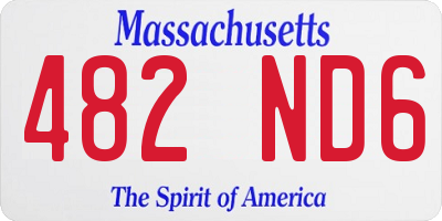 MA license plate 482ND6