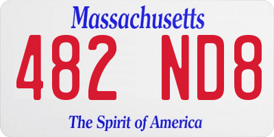 MA license plate 482ND8