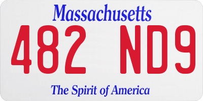 MA license plate 482ND9