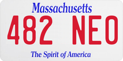 MA license plate 482NE0