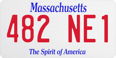 MA license plate 482NE1