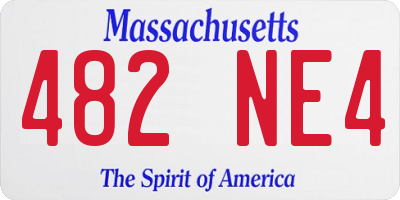 MA license plate 482NE4