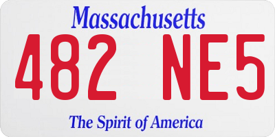 MA license plate 482NE5