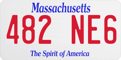 MA license plate 482NE6