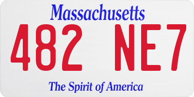 MA license plate 482NE7