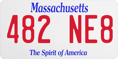MA license plate 482NE8