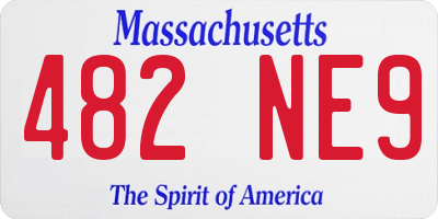 MA license plate 482NE9