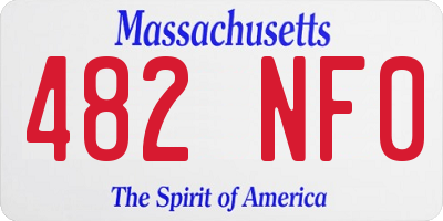 MA license plate 482NF0