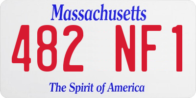 MA license plate 482NF1