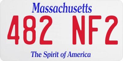 MA license plate 482NF2