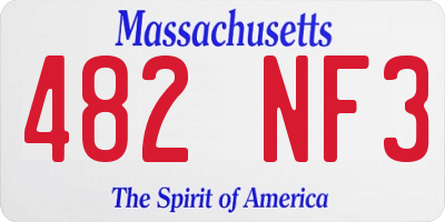 MA license plate 482NF3
