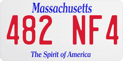 MA license plate 482NF4