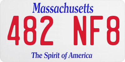 MA license plate 482NF8