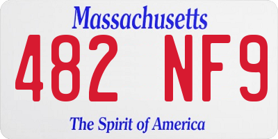 MA license plate 482NF9