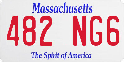 MA license plate 482NG6