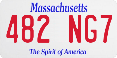 MA license plate 482NG7