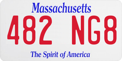 MA license plate 482NG8