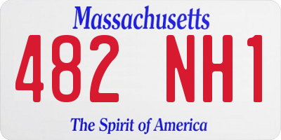 MA license plate 482NH1