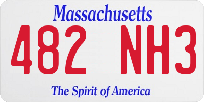 MA license plate 482NH3
