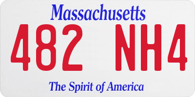 MA license plate 482NH4