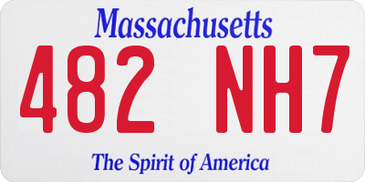 MA license plate 482NH7
