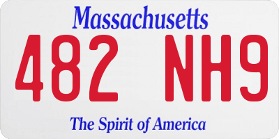 MA license plate 482NH9
