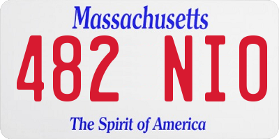 MA license plate 482NI0