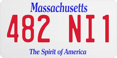 MA license plate 482NI1