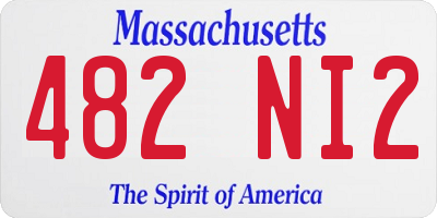MA license plate 482NI2