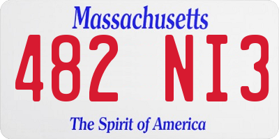 MA license plate 482NI3