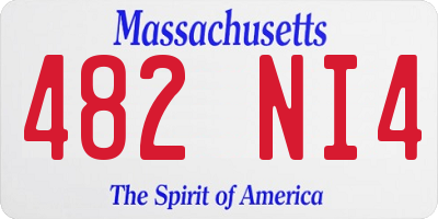 MA license plate 482NI4