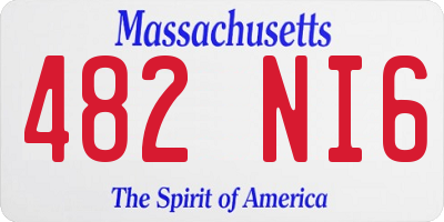 MA license plate 482NI6